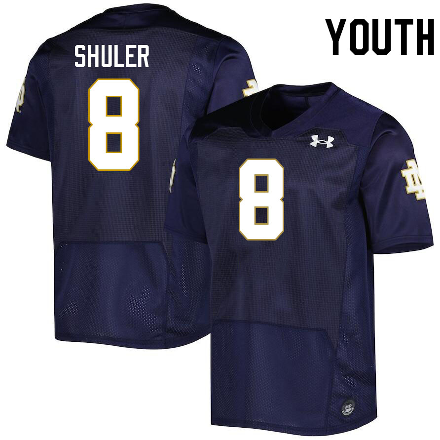 Youth #8 Adon Shuler Notre Dame Fighting Irish College Football Jerseys Stitched-Navy